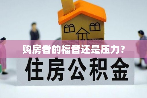 汉阴购房者的福音还是压力？