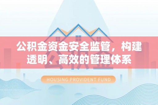 松北公积金资金安全监管，构建透明、高效的管理体系