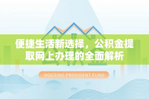海兴便捷生活新选择，公积金提取网上办理的全面解析