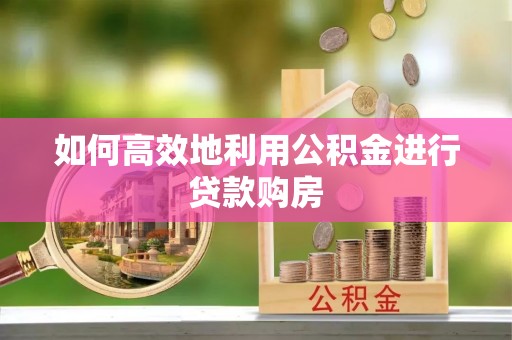 习水如何高效地利用公积金进行贷款购房